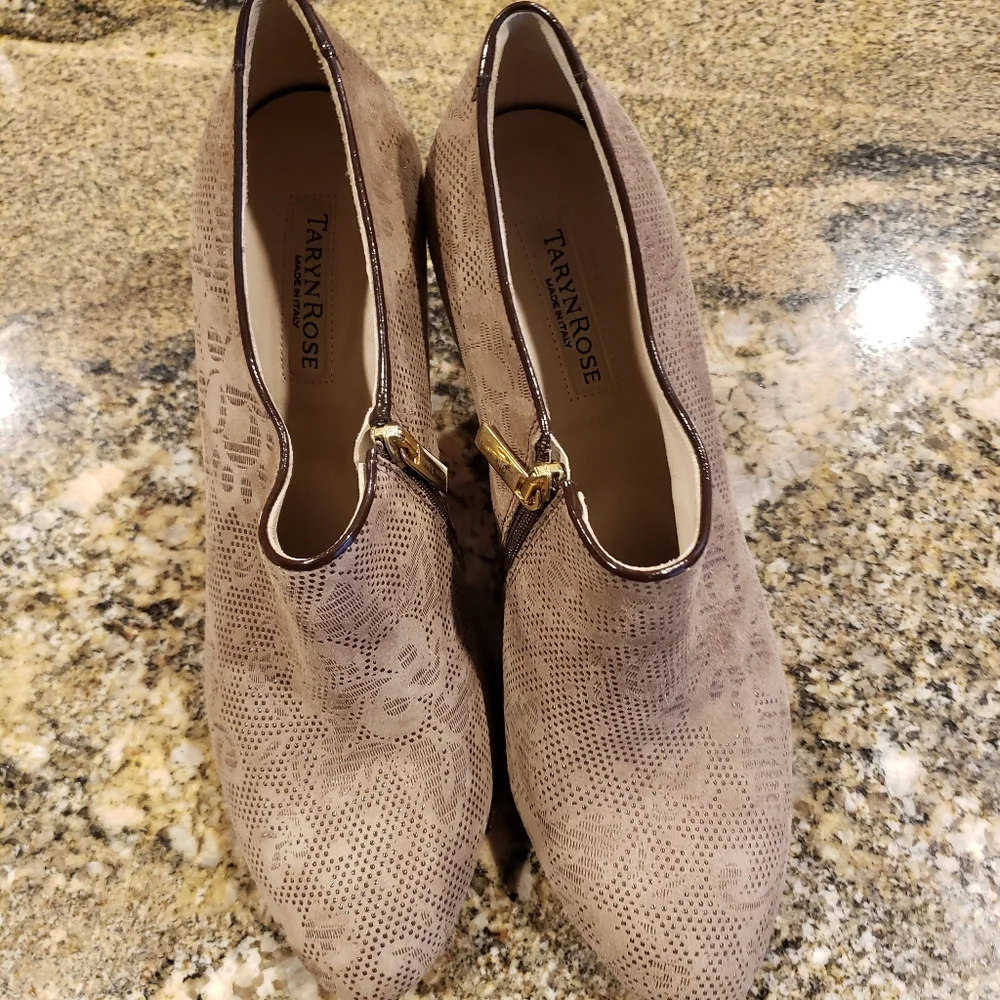 Taryn Rose Suede Ankle Boot Heels Made in Italy